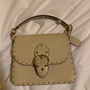 coach Beat Purse Cream  Gold Rivet Accents